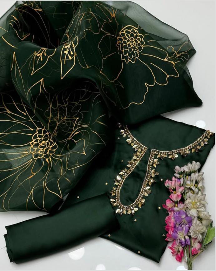 Luxe Shamooz Silk & Organza Embroidered Ensemble