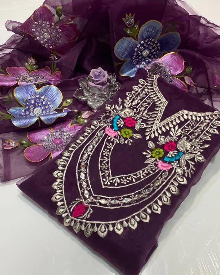 Luxe Mirror & Tilla Embroidered Organza Set (2-Pc)