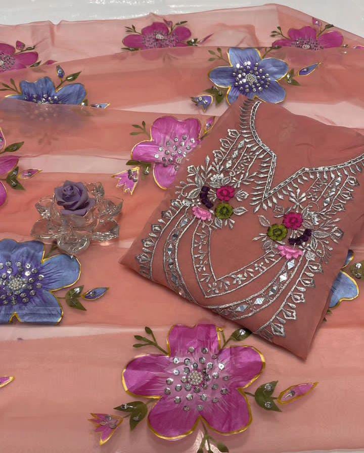 Luxe Mirror & Tilla Embroidered Organza Set (2-Pc)