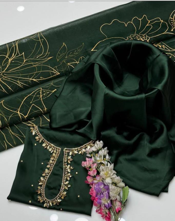Luxe Shamooz Silk & Organza Embroidered Ensemble